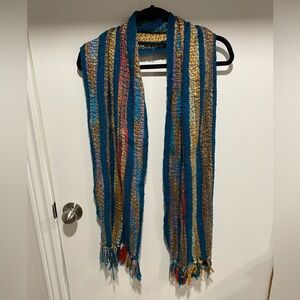 Multicolor Striped Woven Scarf